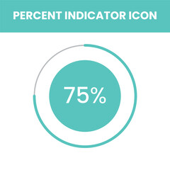 Modern 75% Radial Progress Indicator Icon