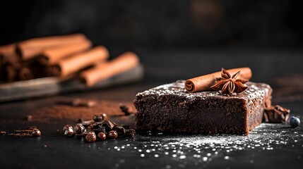 Dessert With Dark Elegant Background