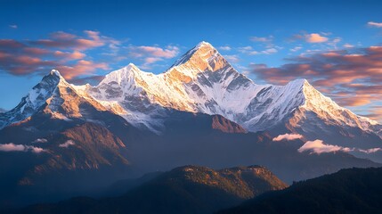 Vast Snow Capped Mountain Range Background