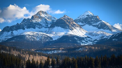Vast Snow Capped Mountain Range Background