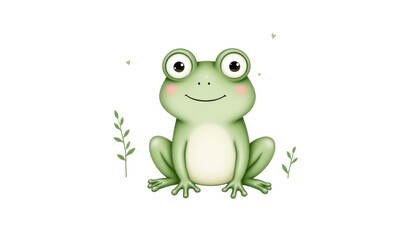 Fototapeta premium A frog's affectionate gesture, heartholding amphibian on lush green branch frog