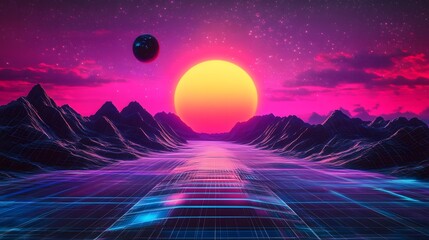 Retro Abstract Holographic Background