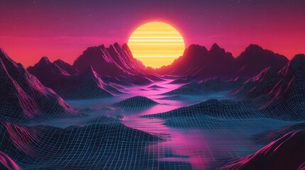 Retro Abstract Holographic Background