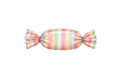 Delicious candy adorned with a vibrant pink and yellow striped bow, festive treat