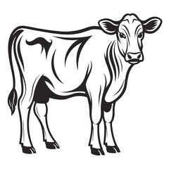 Fototapeta premium Detailed illustration of a healthy young calf standing 