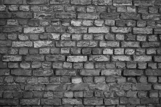 Fototapeta texture of old gray brick wall close up