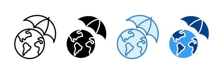 Save World Icon Set Multiple Style Collection