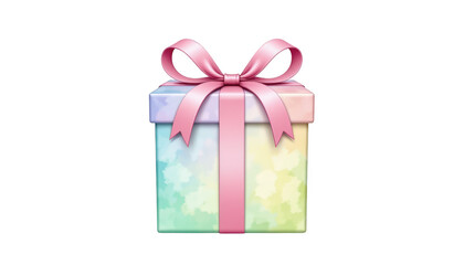 Obraz premium Exquisite pink gift box adorned with a delicate ribbon and bow, perfect present for every occasion