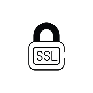Ssl icon design with white background stock illustration