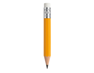 Short Yellow Pencil with Eraser at the End - Isolated .