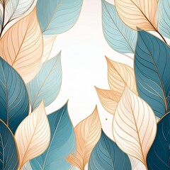 beautiful border frame of leaves, graphic resource