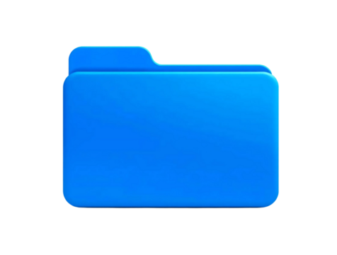 Blue folder icon isolated on transparent background