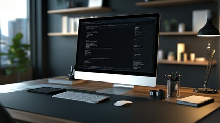 photorealistic web design desk