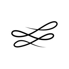 Calligraphic swirl flourish vector ornament 