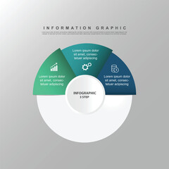 design template layout banner infographic. 3 step process information or presentation with icons