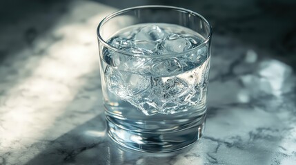 refreshment glass of ice water