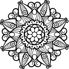 Beautiful floral pattern mandala art isolated on a white background