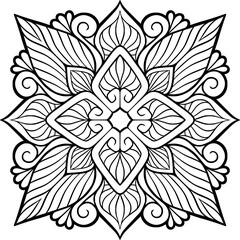 Beautiful floral pattern mandala art isolated on a white background
