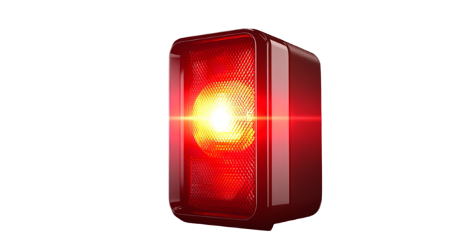 A luminous red emergency beacon casting a vital warning on a dark night a symbol of safety and on transparent background