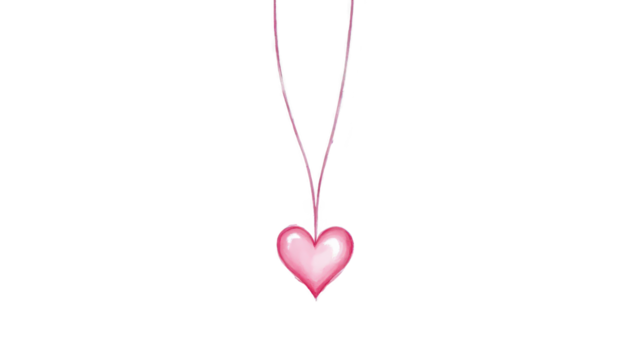 Elegant pink heart necklace on black, a symbol of love and affection pink
