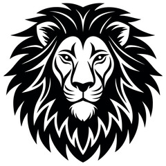 Lion head logo vector illustration.