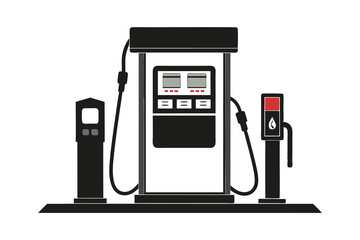 Fuel dispenser silhouette on white background
