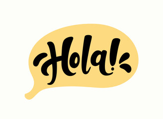 Hola! Spanish Greeting Speech Bubble Illustration