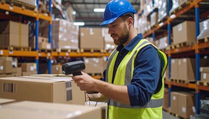 Worker packing online orders. Clean, modern, and relatable for e-commerce, logistics, and shipping services.