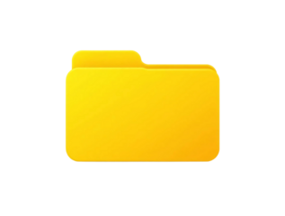 Yellow folder icon isolated on transparent background