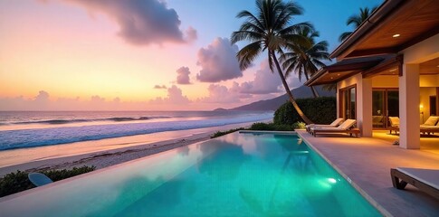 Luxurious Beachfront Villa Escape Private Pool, Ocean Views, Relaxing Getaway