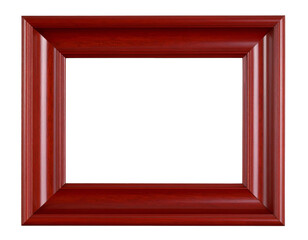 Smooth and shiny dark red wood picture frame showcasing natural grain and classic design.