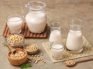 Susu Kedelai. Soy milk is a drink produced from ground soybeans and mixed with water.