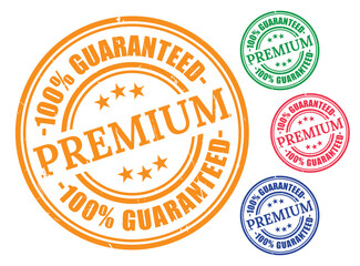 Premium Quality Guaranteed Seals Colorful stamp Vector Graphics for Branding