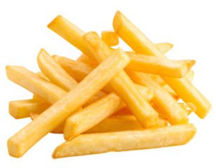 Crispy golden potato fries piled high, showcasing a classic and universally loved savory snack.