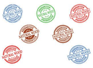 Collection of Natural Wood Guarantee Premium Rustic Texture Stamps Seals