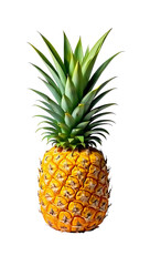 Fototapeta premium Whole Pineapple with Green Leaves Isolated on White Background