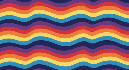 Rainbow Wavy Stripes Seamless Pattern