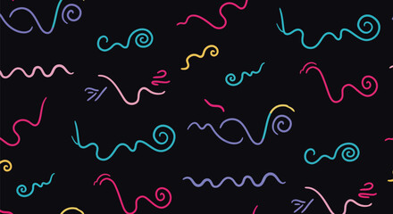 Abstract Pattern with Colorful Hand Drawn Lines