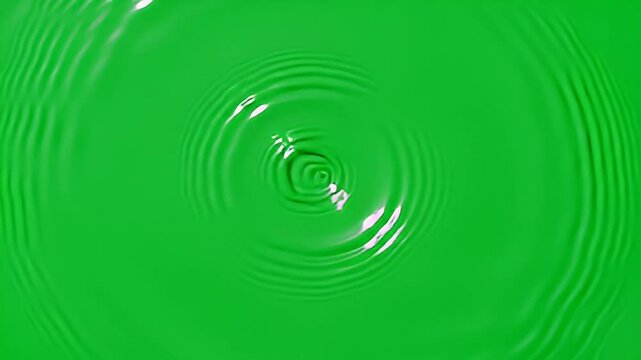 Water Ripples on Green Screen Background - Chroma Key Video Asset