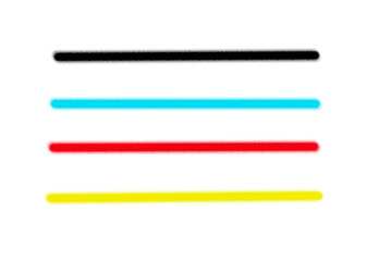 four colorful horizontal lines in cyan, black, red, and yellow for separation, scrapbook, planner, or highlights