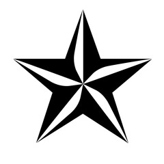 Obraz premium Black five-pointed star with white accents in minimalist style 