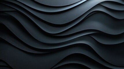 Fototapeta premium Dark wavy abstract background texture seamless curves pattern for design