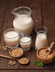 Susu Kedelai. Soy milk is a drink produced from ground soybeans and mixed with water.