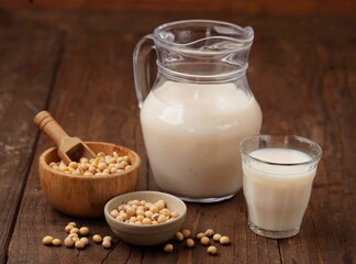 Susu Kedelai. Soy milk is a drink produced from ground soybeans and mixed with water.
