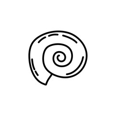 Hand drawn seashell outline illustration