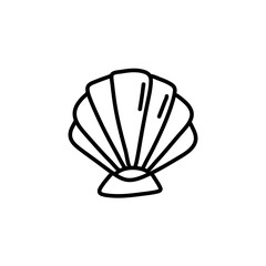 Hand drawn seashell outline illustration