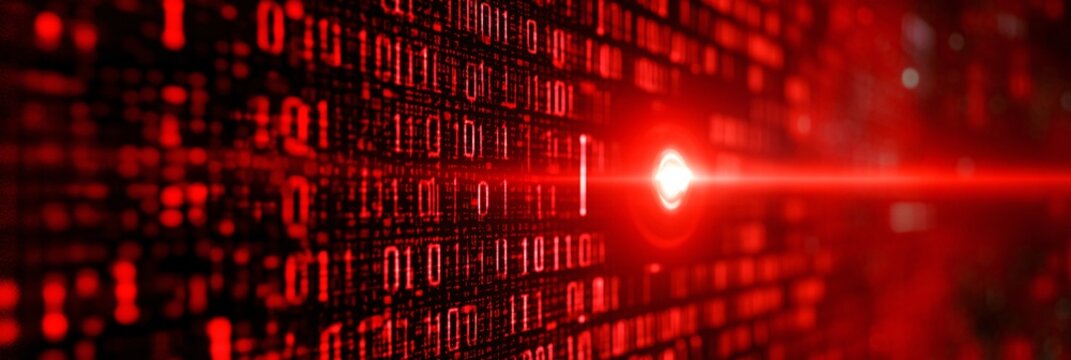 advanced cybersecurity digital data security binary code red background