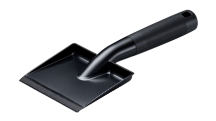 Black Square Point Shovel: A sturdy, black square point shovel with a comfortable ergonomic handle, ideal for various tasks such as gardening, construction, or material handling.
