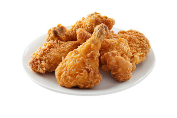 Crispy Chicken Meal Isolated on White and Transparent Background for Food Design