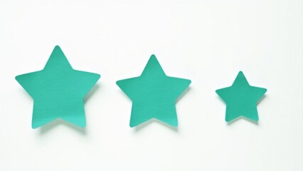 Obraz premium Three Teal Stars in a Row